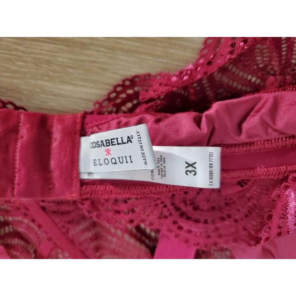 Cosabella Eloquii Sugar Bralette Hotpant & Garter Wine Womens Plus Size 3X NWOT - Picture 4 of 16